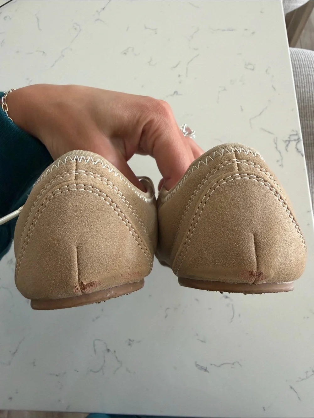 GAP Iconic Khaki Ballet Flat with Ribbon